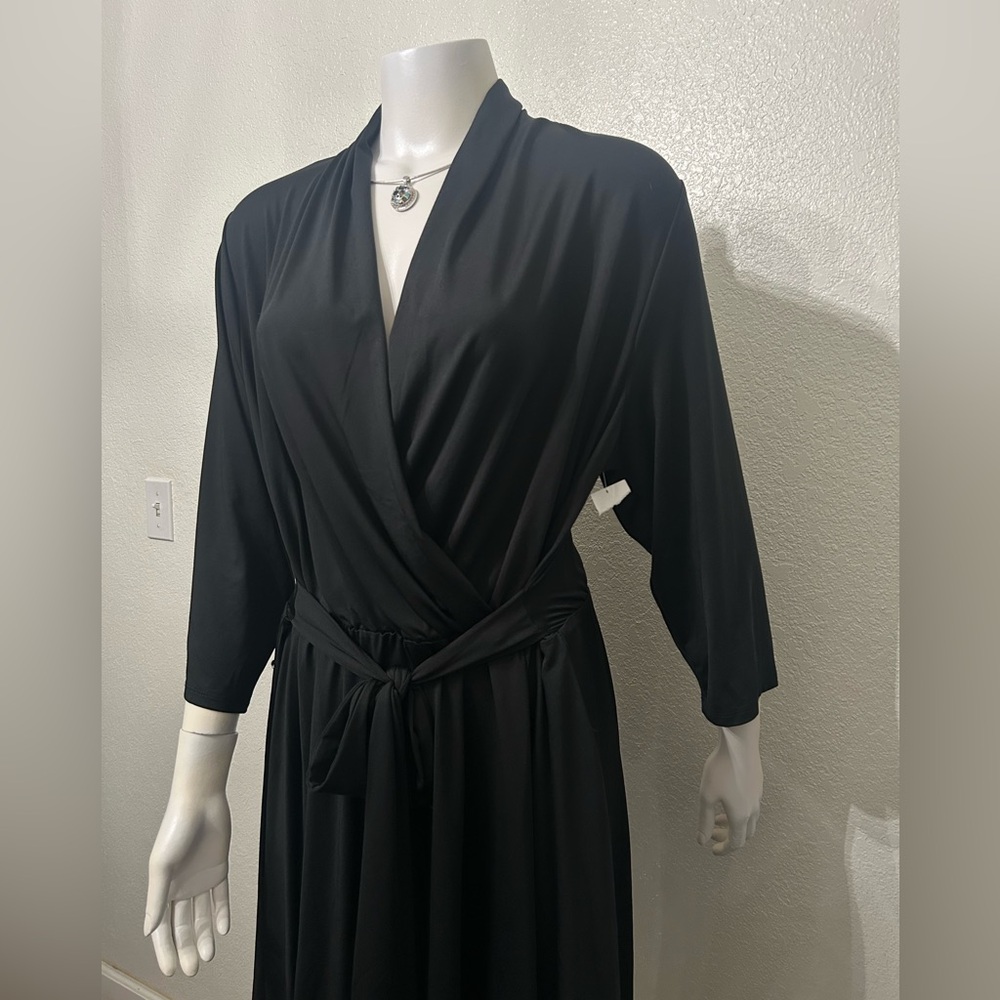 Sophisticated Black Women's Wrap Dress